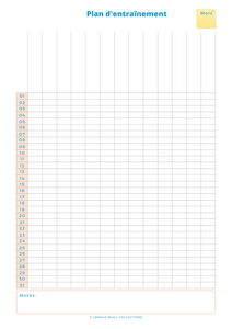 Musique - Plan d'entraînement du Musicien -Journal de suivi du Musicien digital - Format PDF à imprimer