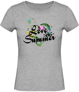 Vêtement T-shirt Clé de Sol et Clé de Fa "Summer Life" - Femme - Gris - T-shirt Musicienne et Fan de Musique - Cadeau anniversaire