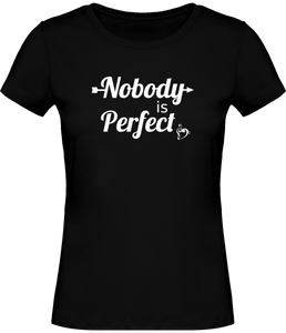 T-shirt Musique Nobody is perfect - Clé de Sol Clé de Fa  - Femme - T-shirt Musicienne et Fan de Musique - Cadeau anniversaire - Vêtements musicienne - Noir