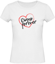 Charger l&#39;image dans la galerie, T-shirt Pianiste Piano forever - Femme - T-shirt Musicienne et Fan de Musique - Cadeau anniversaire - Vêtements musicienne - Blanc