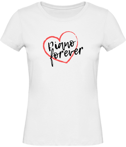 T-shirt Pianiste Piano forever - Femme - T-shirt Musicienne et Fan de Musique - Cadeau anniversaire - Vêtements musicienne - Blanc