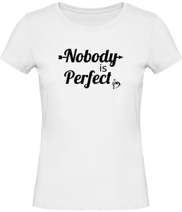 T-shirt Musique Nobody is perfect Clé de Sol Clé de Fa  - Femme - T-shirt Musicienne et Fan de Musique - Cadeau anniversaire - Vêtements musicienne - Blanc