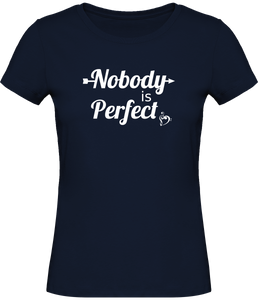 T-shirt Musique Nobody is perfect Clé de Sol Clé de Fa  - Femme - T-shirt Musicienne et Fan de Musique - Cadeau anniversaire - Vêtements musicienne - Bleu