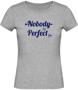 T-shirt Musique Nobody is perfect Clé de Sol Clé de Fa - Femme - T-shirt Musicienne et Fan de Musique - Cadeau anniversaire - Vêtements musicienne - Gris