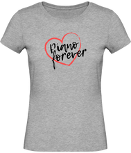 Charger l&#39;image dans la galerie, T-shirt Pianiste Piano forever - Femme - T-shirt Musicienne et Fan de Musique - Cadeau anniversaire - Vêtements musicienne - Gris