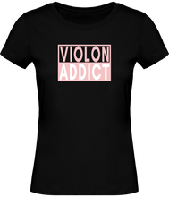 Charger l&#39;image dans la galerie, T-shirt Violoniste Violon addict - Femme - T-shirt Musicienne et Fan de Musique - Cadeau anniversaire - Vêtements musicienne - Noir