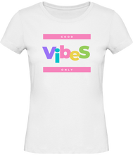 Charger l&#39;image dans la galerie, T-shirt Musique Good vibes only - Femme - Blanc - T-shirt Musicienne et Fan de Musique - Cadeau anniversaire - Vêtements musicienne