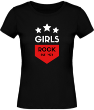 Charger l&#39;image dans la galerie, T-shirt Musique Girls Rock - Femme - Noir - T-shirt Musicienne et Fan de Musique - Cadeau anniversaire - Vêtement musicienne