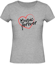 Charger l&#39;image dans la galerie, T-shirt Musique Music forever - Femme - T-shirt Musicienne et Fan de Musique - Cadeau anniversaire - Vêtements musicienne - Gris