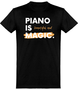 T-shirt Pianiste - Piano is Beautiful and Magic - Femme | Vêtements Musicien