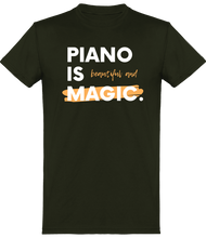 Charger l&#39;image dans la galerie, T-shirt Pianiste - Piano is Beautiful and Magic - Femme | Vêtements Musicien