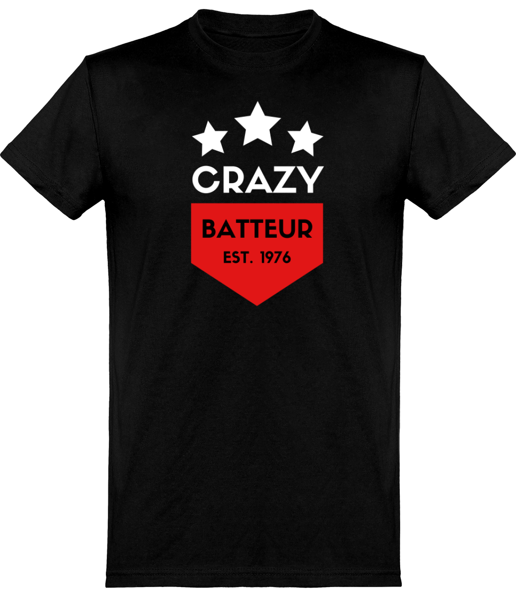 T-shirt Batteur - Crazy Batteur - Homme | Vêtements Batterie