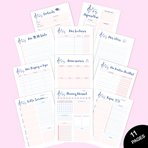 Planning Tracker pour Musicienne Musicien Fan de Musique - Bundle