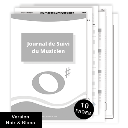 Journal de suivi du Musicien digital - Format PDF à imprimer - Noir et Blanc