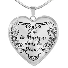 Charger l&#39;image dans la galerie, Collier Pendentif Musicienne &quot;J&#39;ai la Musique dans la Peau&quot;