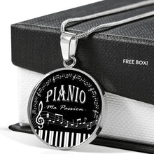 Charger l&#39;image dans la galerie, Collier Pendentif &quot;PIANO, Ma Passion&quot;