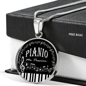 Collier Pendentif "PIANO, Ma Passion"