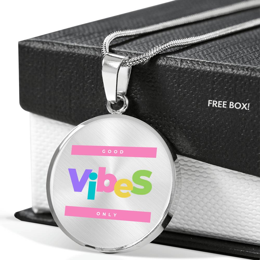Collier Musique  Good vibes only - Couleur argent