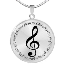 Charger l&#39;image dans la galerie, Collier notes de musique couleur argent