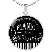 Charger l&#39;image dans la galerie, Collier Pendentif &quot;PIANO, Ma Passion&quot;