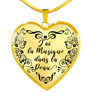 Collier Pendentif Musicienne "J'ai la Musique dans la Peau"