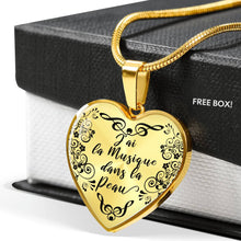 Charger l&#39;image dans la galerie, Collier Pendentif Musicienne &quot;J&#39;ai la Musique dans la Peau&quot;