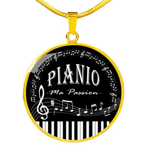 Collier Pendentif "PIANO, Ma Passion"