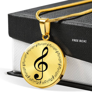 Pendentif notes de musique plaqué or