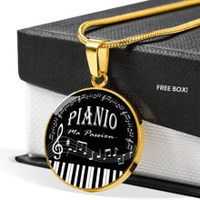 Charger l&#39;image dans la galerie, Collier Pendentif &quot;PIANO, Ma Passion&quot;