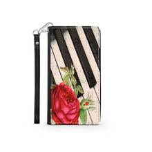 Charger l&#39;image dans la galerie, Pianiste - Étui Téléphone Portefeuille 2 en 1 - Piano Rose