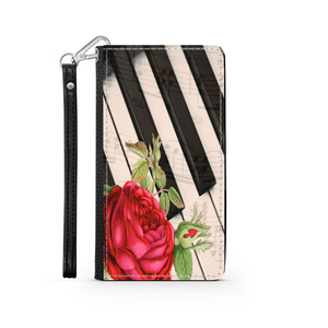 Pianiste - Étui Téléphone Portefeuille 2 en 1 - Piano Rose