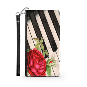 Pianiste - Étui Téléphone Portefeuille 2 en 1 - Piano Rose