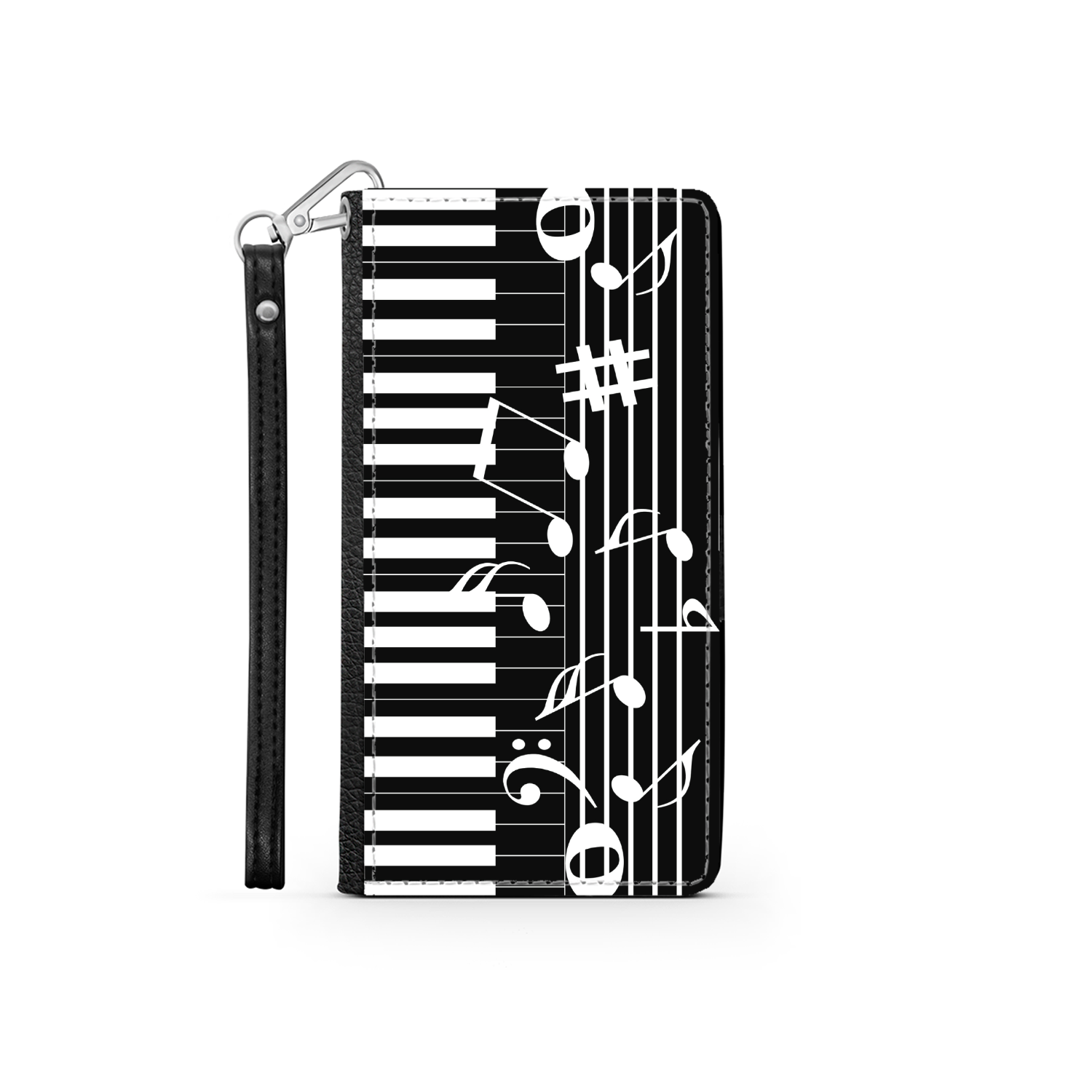 Pianiste - Étui Téléphone Portefeuille 2 en 1 - Piano Notes de musique