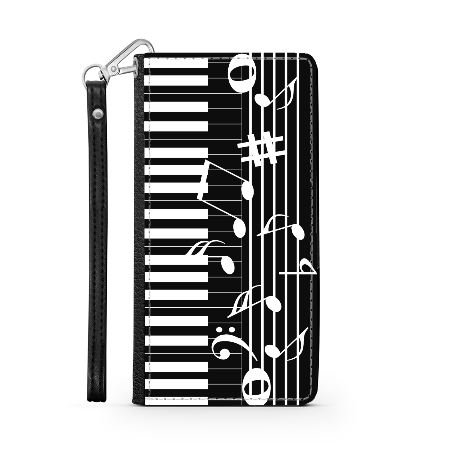 Pianiste - Étui Téléphone Portefeuille 2 en 1 - Piano Notes de musique