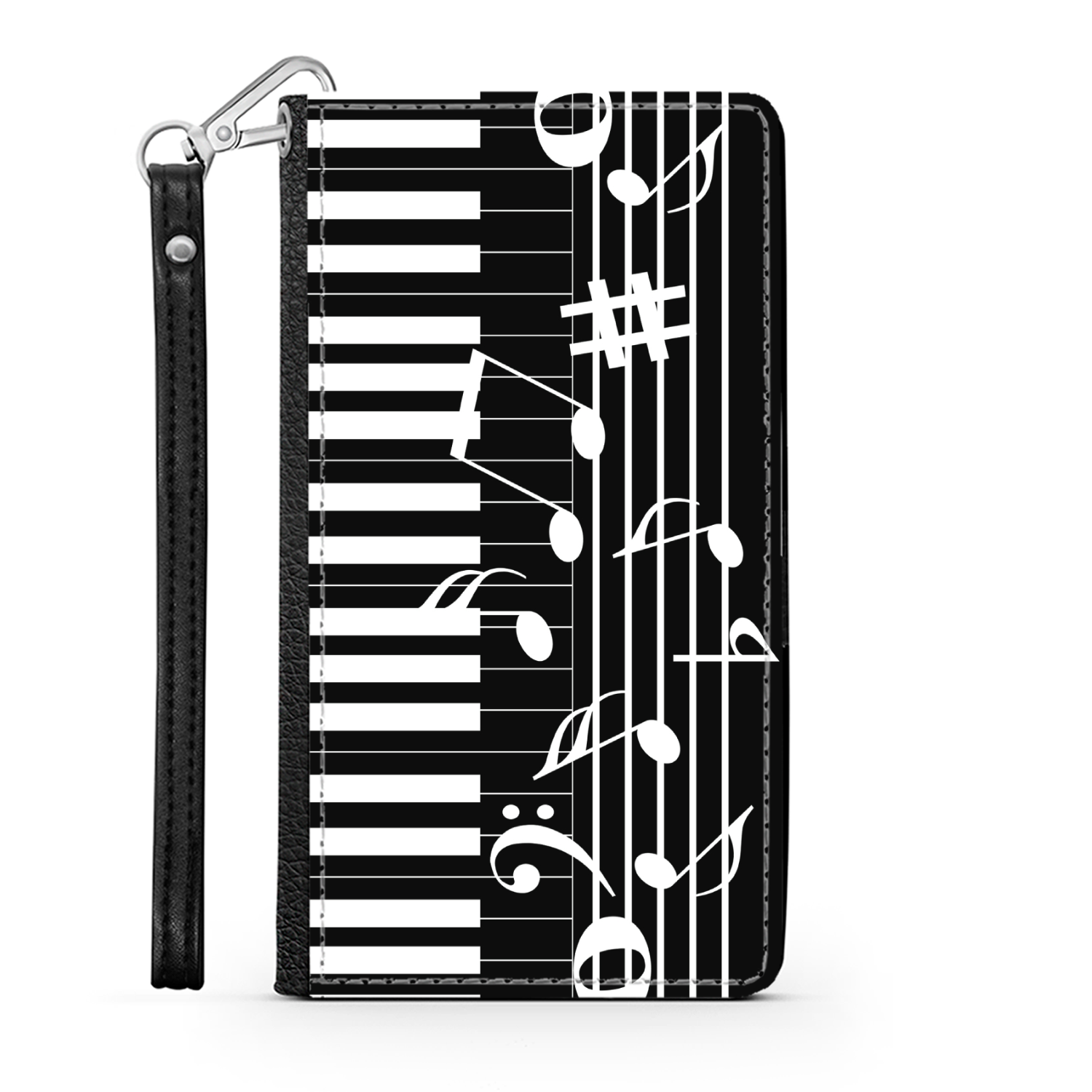 Pianiste - Étui Téléphone Portefeuille 2 en 1 - Piano Notes de musique