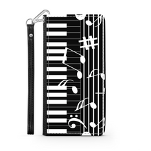 Charger l&#39;image dans la galerie, Pianiste - Étui Téléphone Portefeuille 2 en 1 - Piano Notes de musique