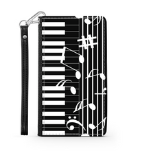 Charger l&#39;image dans la galerie, Pianiste - Étui Téléphone Portefeuille 2 en 1 - Piano Notes de musique