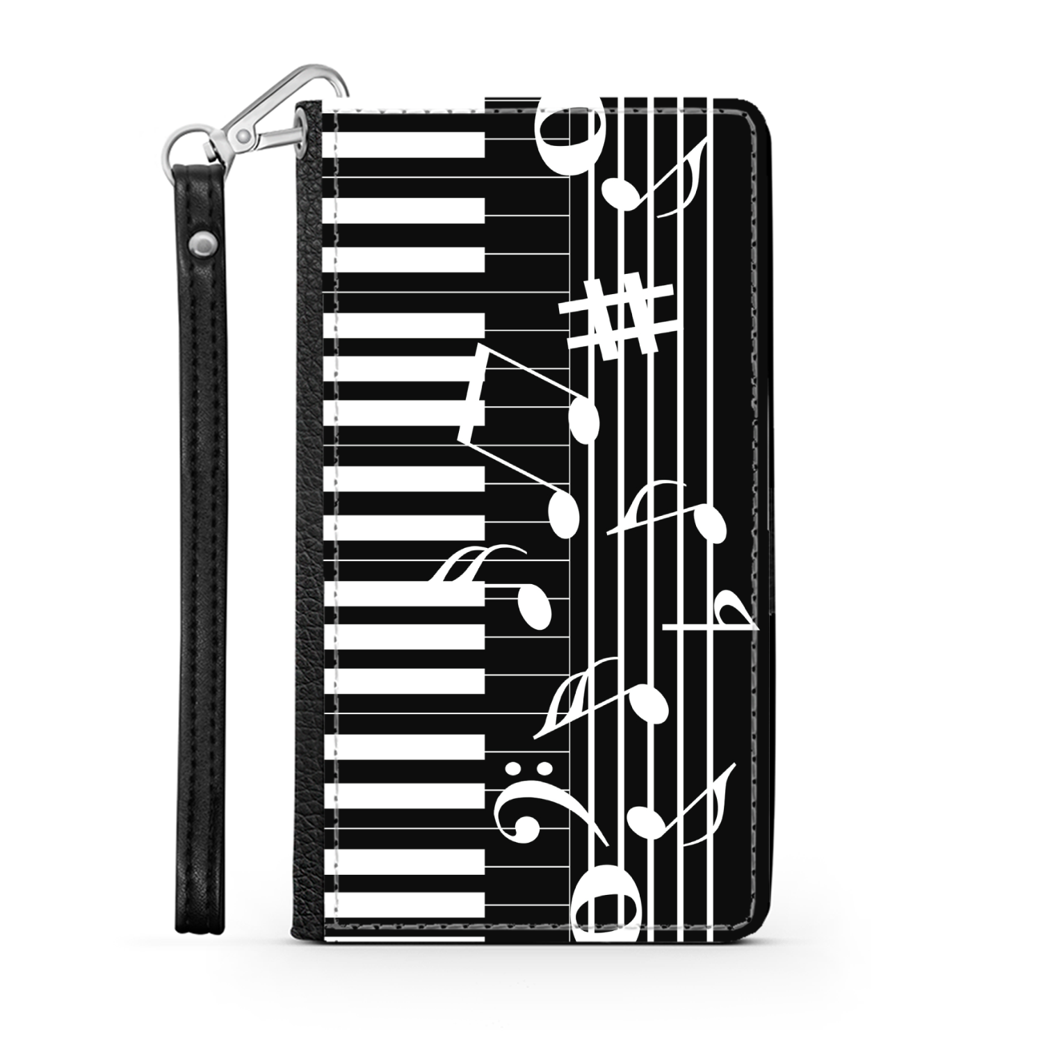 Pianiste - Étui Téléphone Portefeuille 2 en 1 - Piano Notes de musique