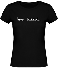 Charger l&#39;image dans la galerie, T-shirt Musique Be Kind Note de musique noire  - Femme - T-shirt Musicienne et Fan de Musique - Cadeau anniversaire - Vêtements musicienne - Noir